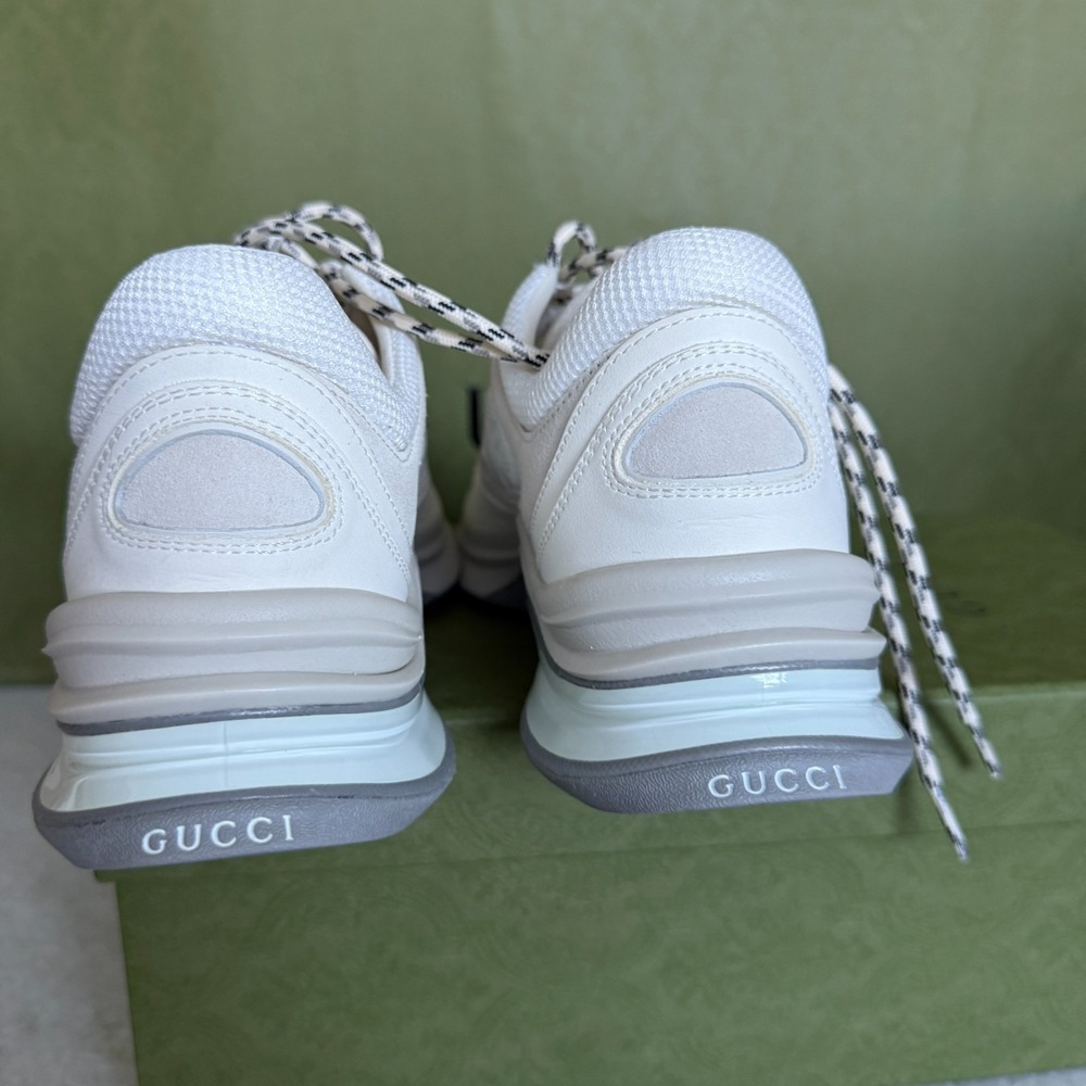 Gucci GG Run Sneaker Leather Women's White Shoes 746939 AAB62 9144, sz 40.5 - Picture 8 of 9
